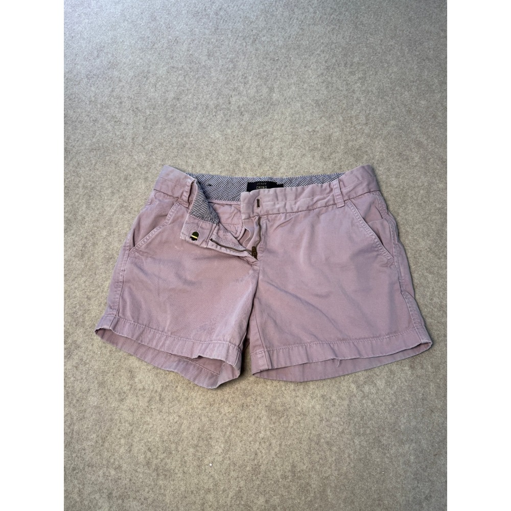 J.Crew Chino Shorts Womens 4 Lavender Peony Cotton Mid Rise Y2K Casual